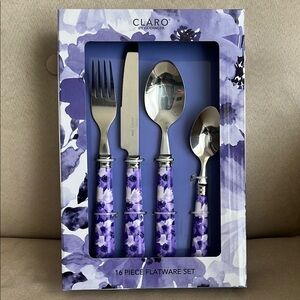 New Godinger 16 Piece Floral Flatware Set 🍴 🥄